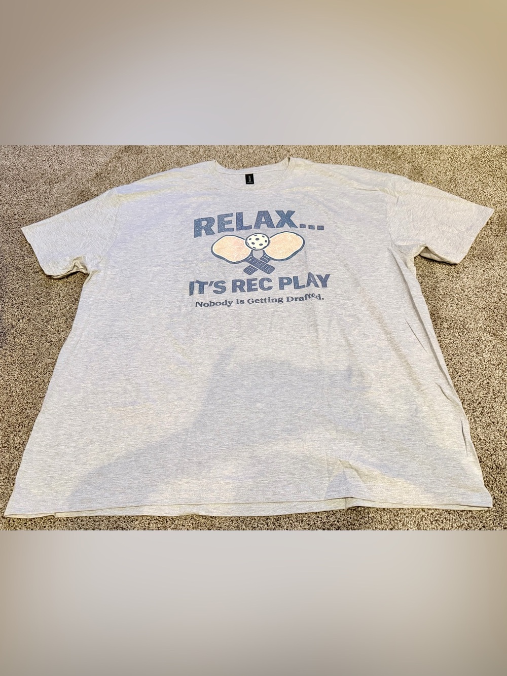 Gildan Light Gray 'Relax... It's Rec Play' Pickleball Graphic Tee